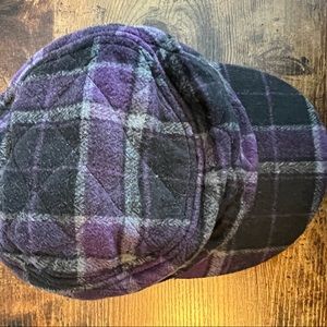 Duluth Trading Company Plaid Wool Blend Hat Women's Size L Purple Ear Flap